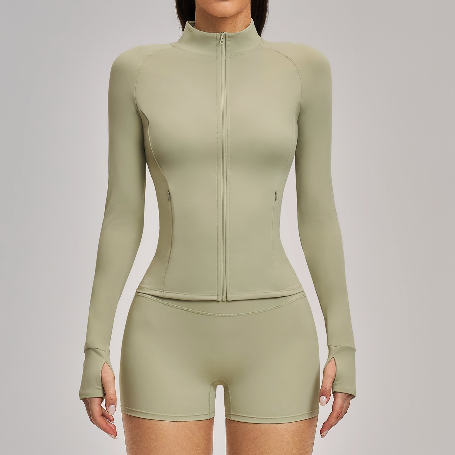 Quick-Drying Fitness Set Zip-Up Casual Jacket set