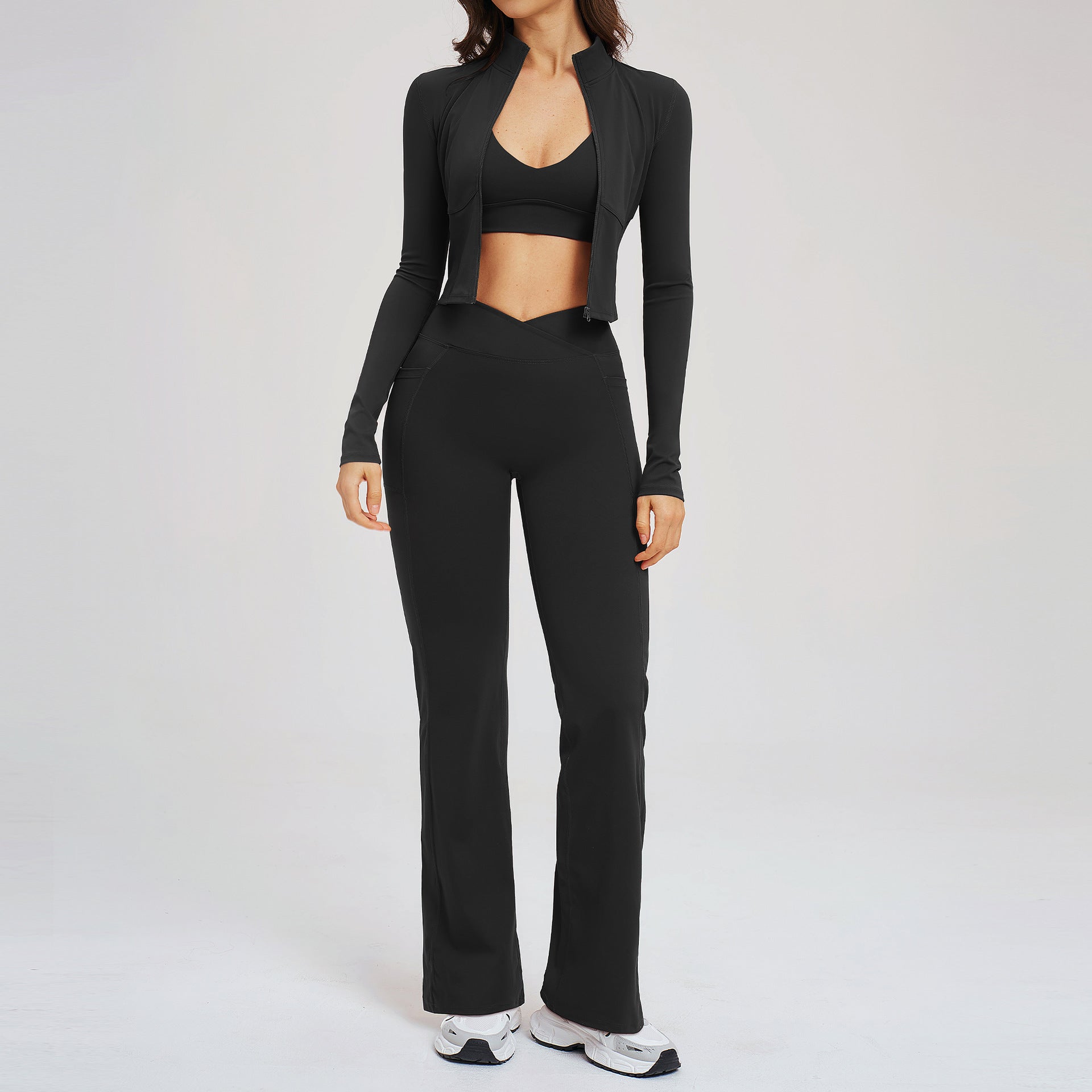 Wholesale soft farbic 3-pieces sports bras set fitness for women