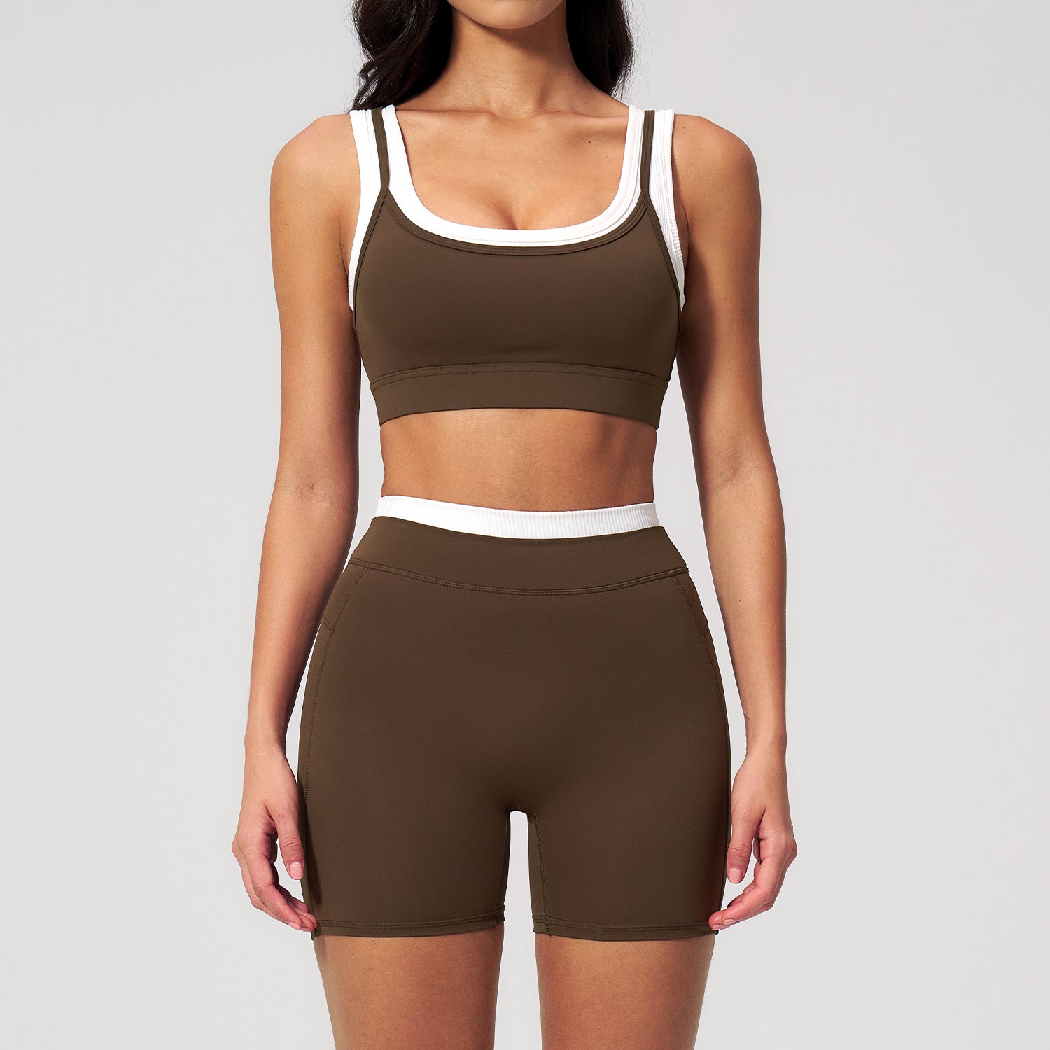Ribbed High-Waisted Versatile Casual Sports bras Fitness Set