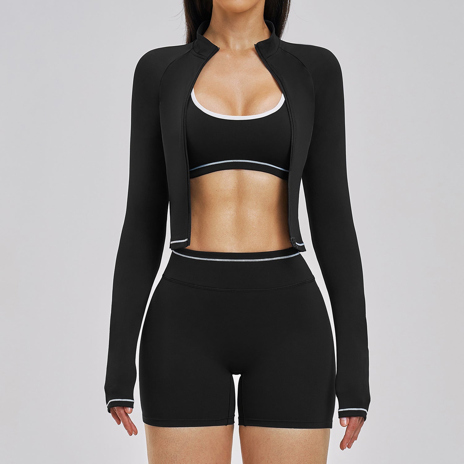 Women's Casual Fitness Set 3-Piece Outdoor Running Sports Outfit