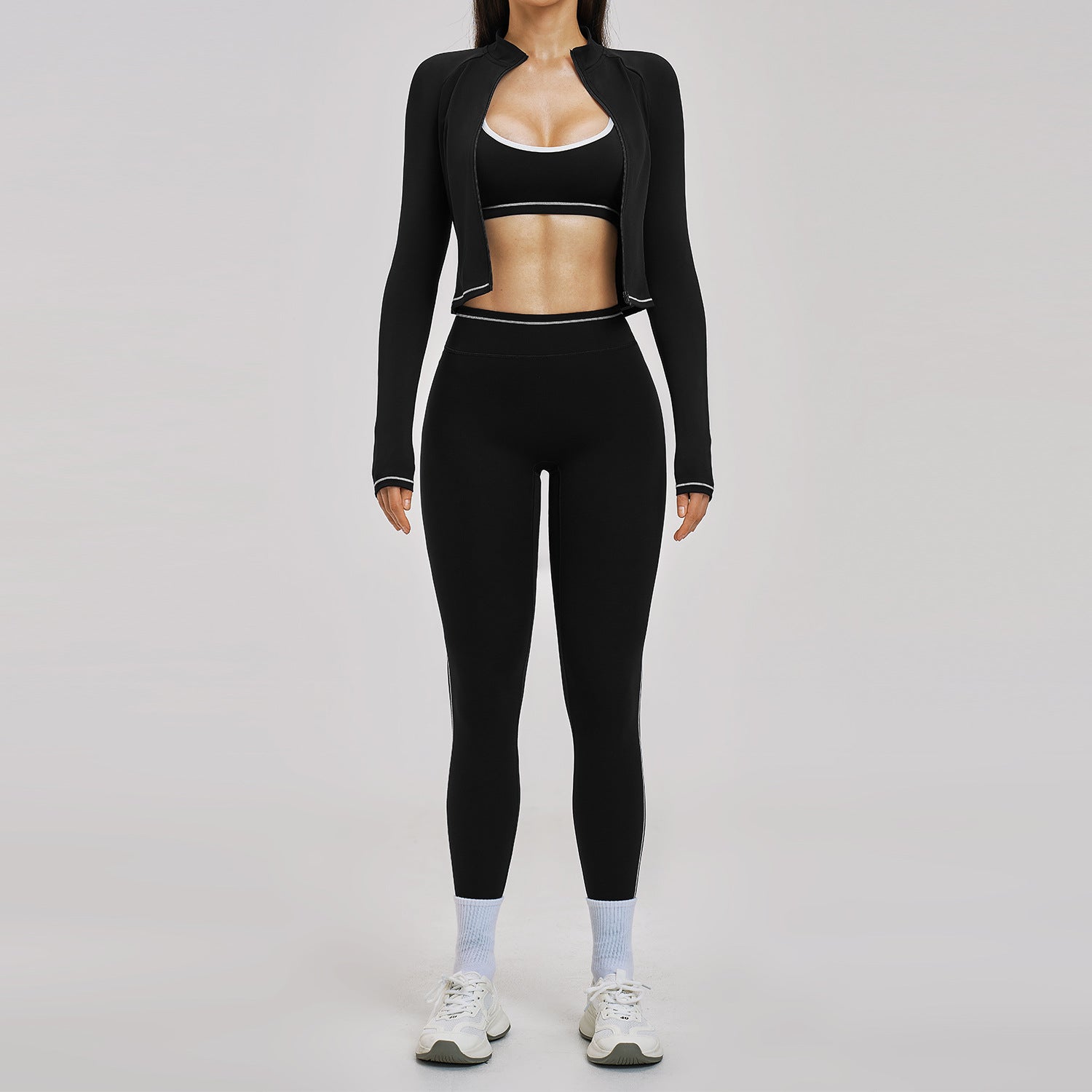 Women's casual sports bras 3-pieces set fitness yoga suit