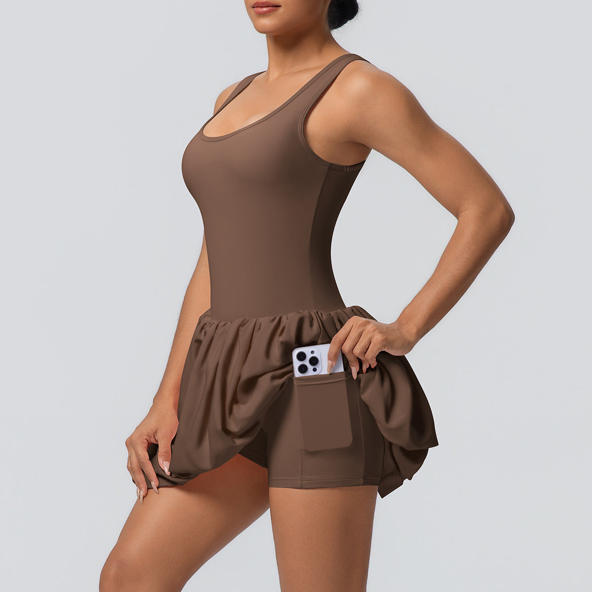 Anti-Exposure Fitness Tennis Skirt with Pockets