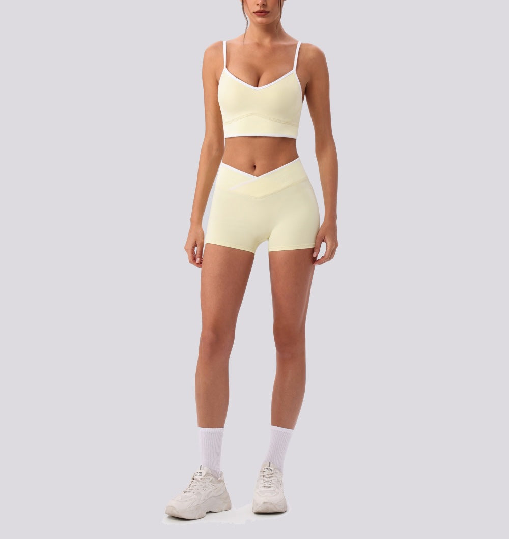 Women's Breathable Bras with Butt-Lifting Shorts Yoga Two-Piece Set