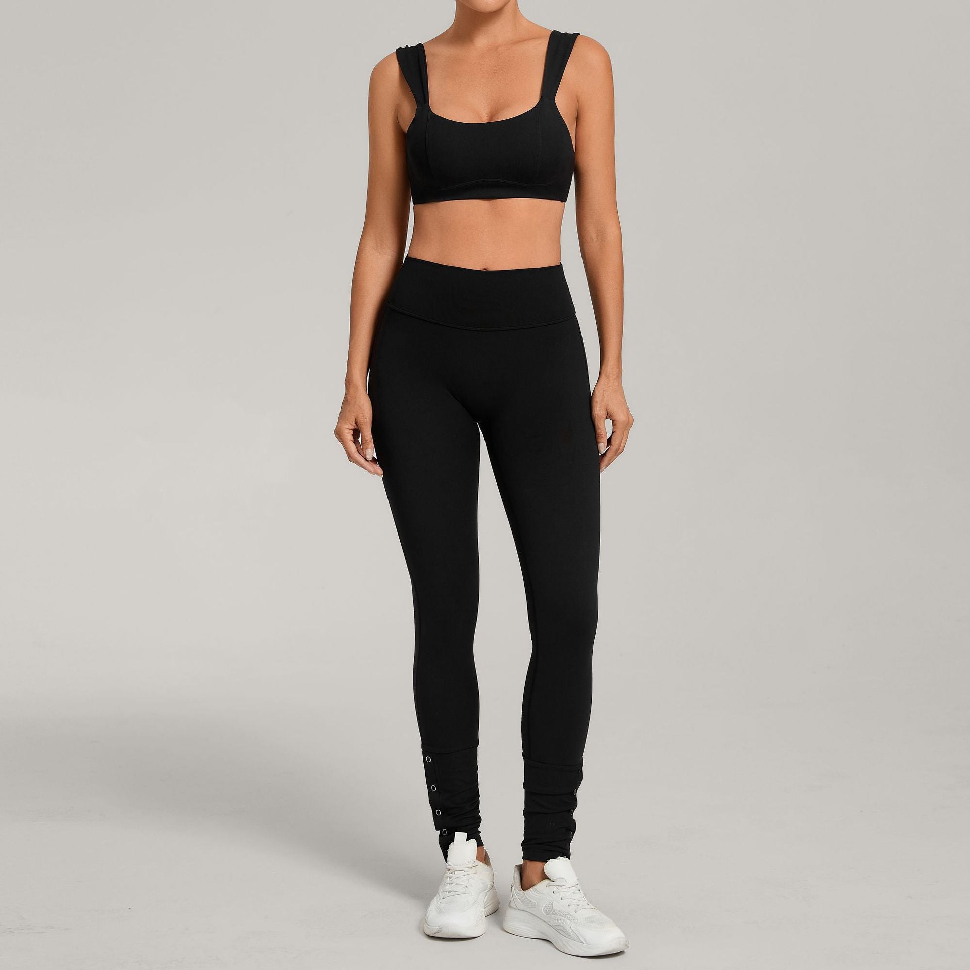 Adjustable-Strap Sports Fitness Set Casual Two-Piece Athletic Outfit