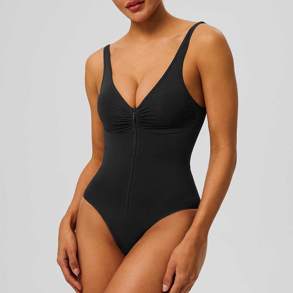 Seamless Bodyshaper with Zipper One-Piece Sculpting Bodysuit
