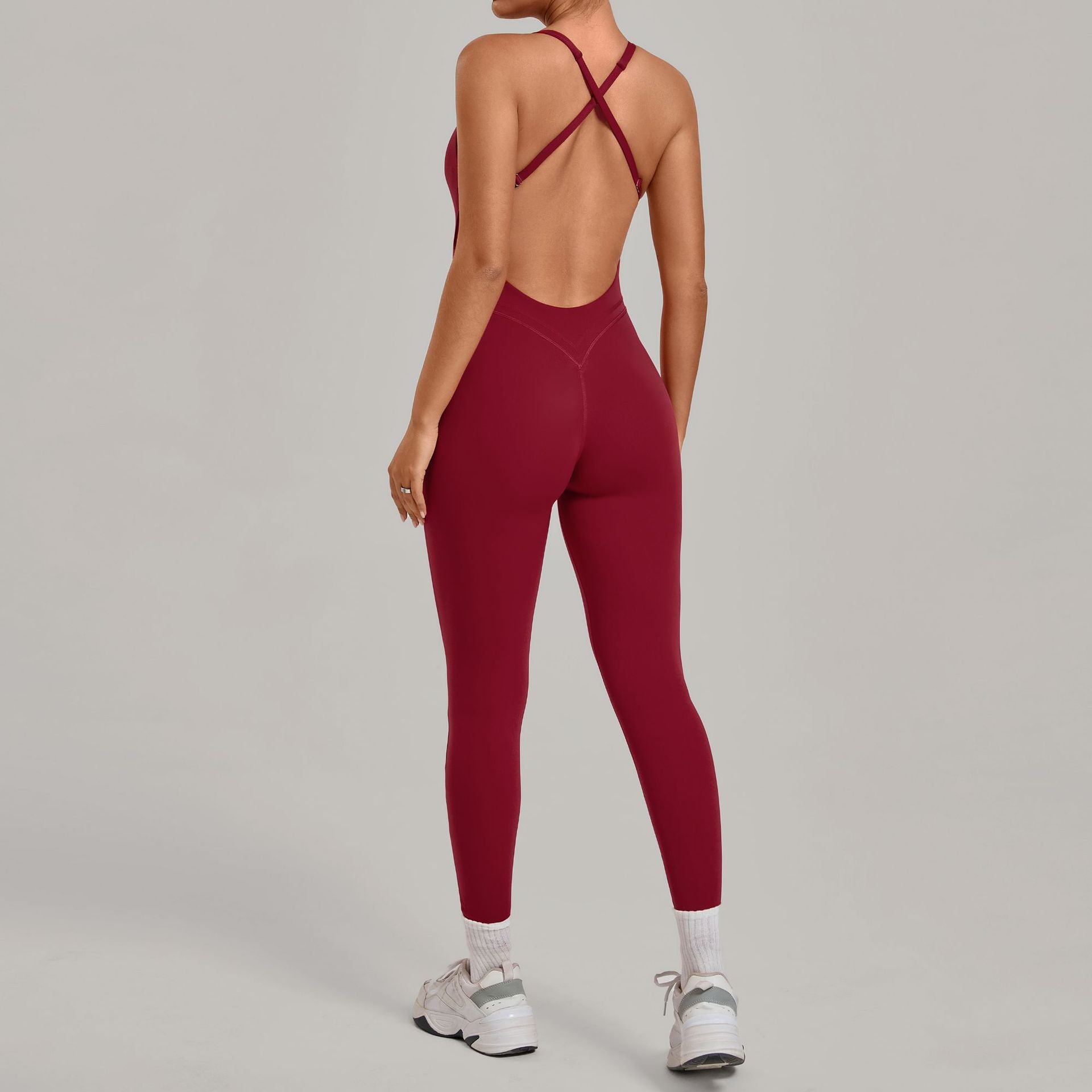 Women's Cross-Back Design Butt-Lifting Yoga Jumpsuit
