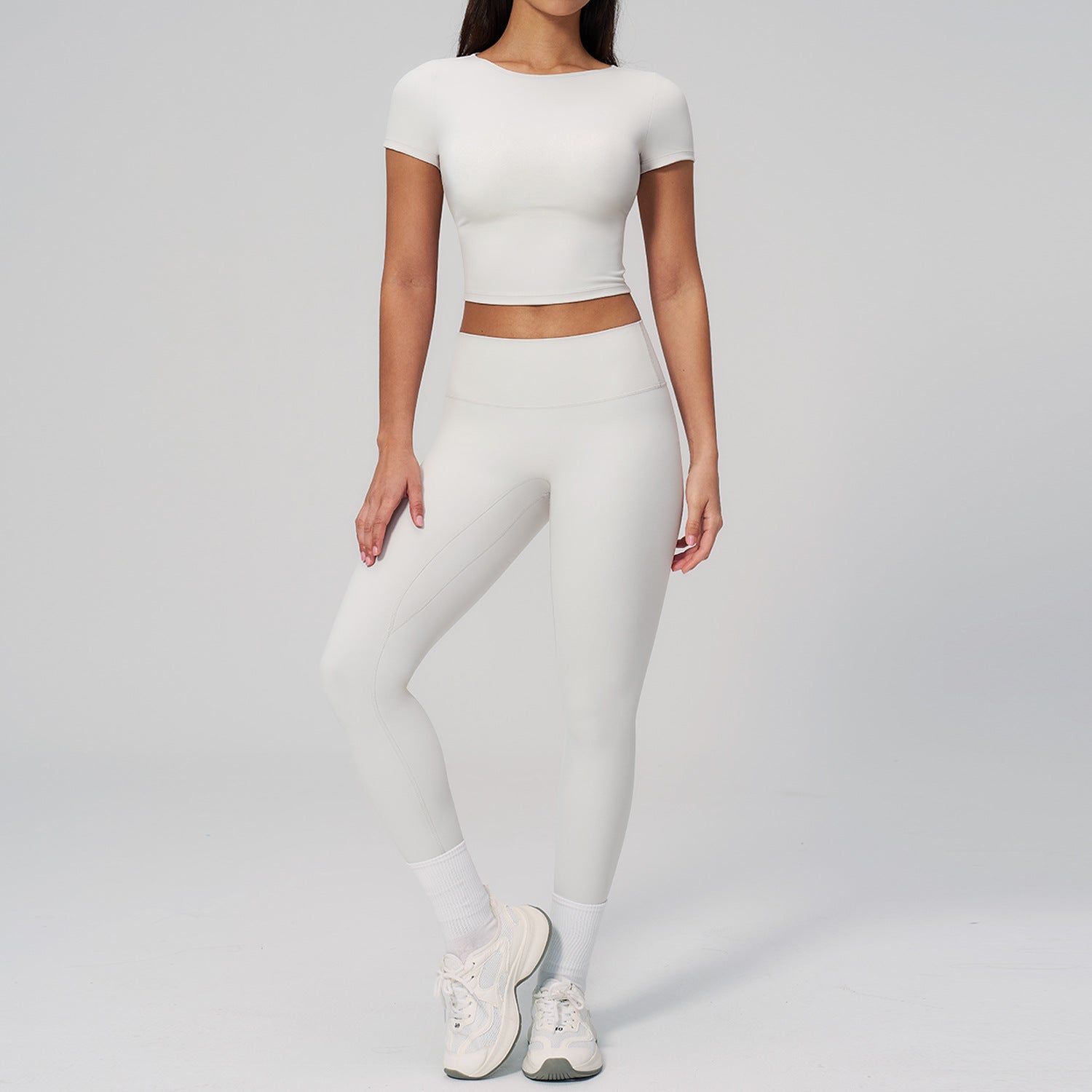 Quick-Drying T-Shirt with Leggings Set  Butt-Lifting Skin-Friendly Fitness Outfit