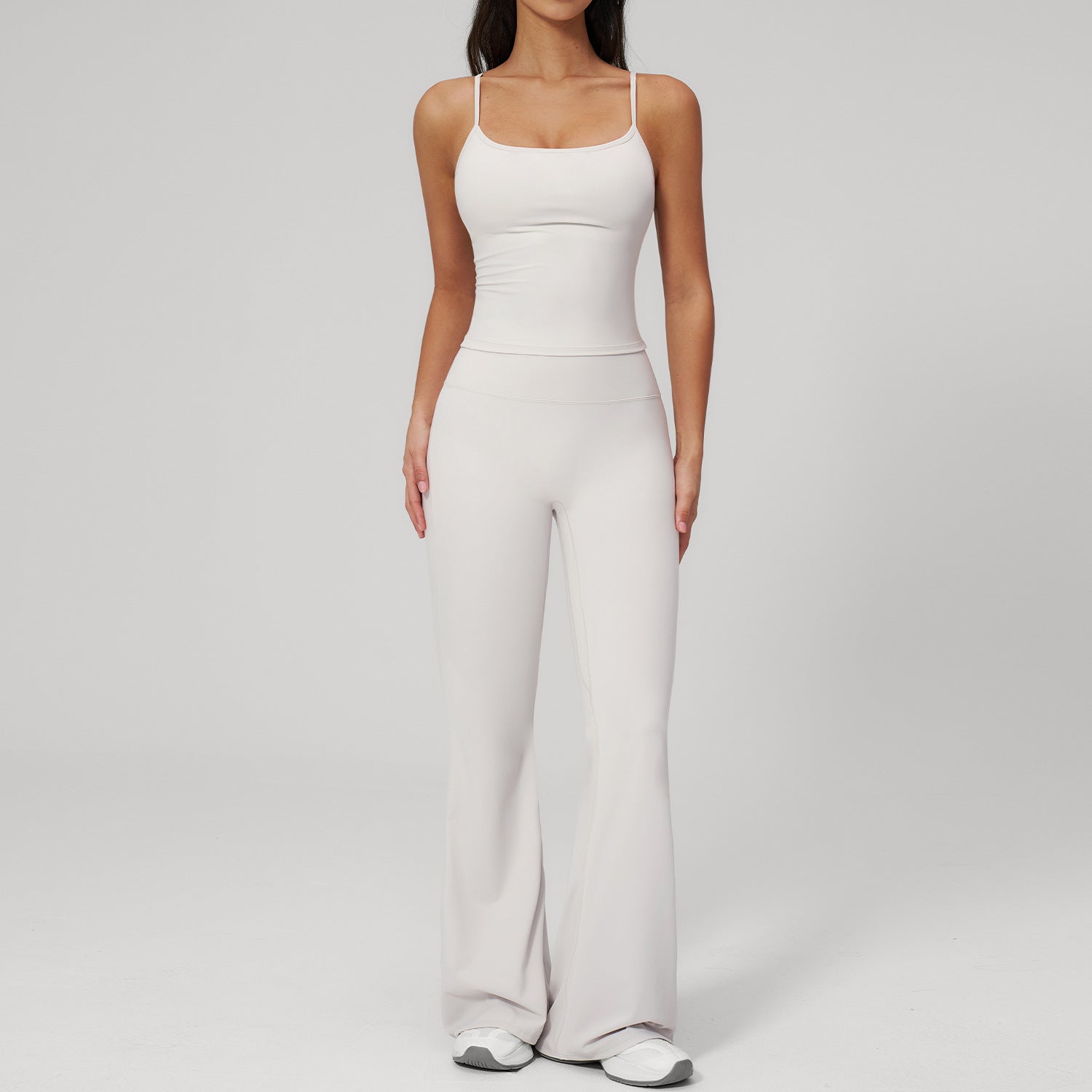 Quick-Drying Sports Bras with High-Waisted Peach-Lift Flared Fitness Pants