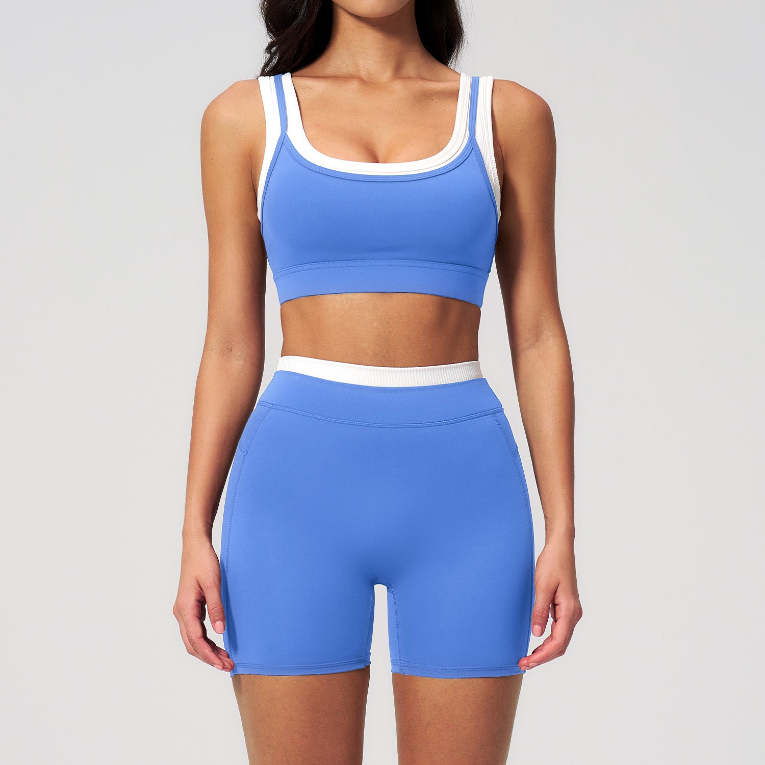 Ribbed High-Waisted Versatile Casual Sports bras Fitness Set
