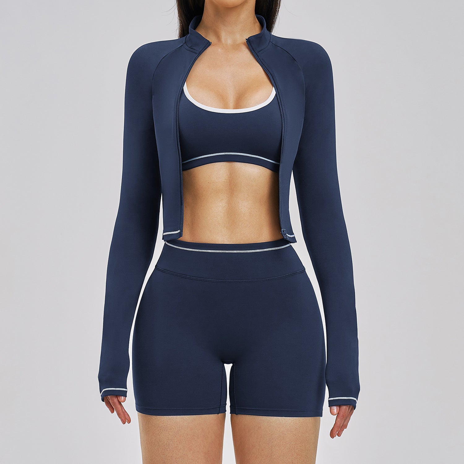 Women's Casual Fitness Set 3-Piece Outdoor Running Sports Outfit