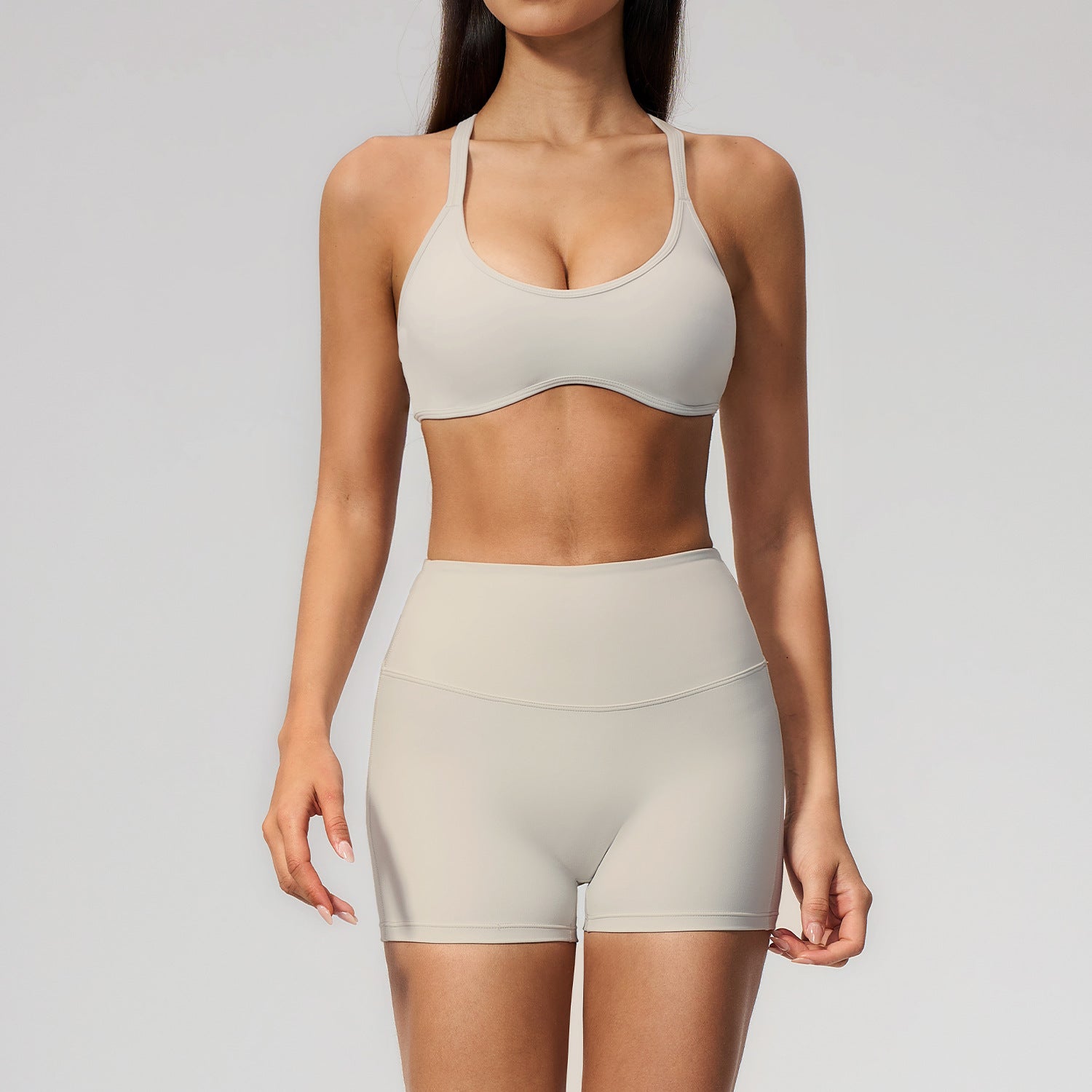 Women's wholesale quick-drying bras with shorts fitness set
