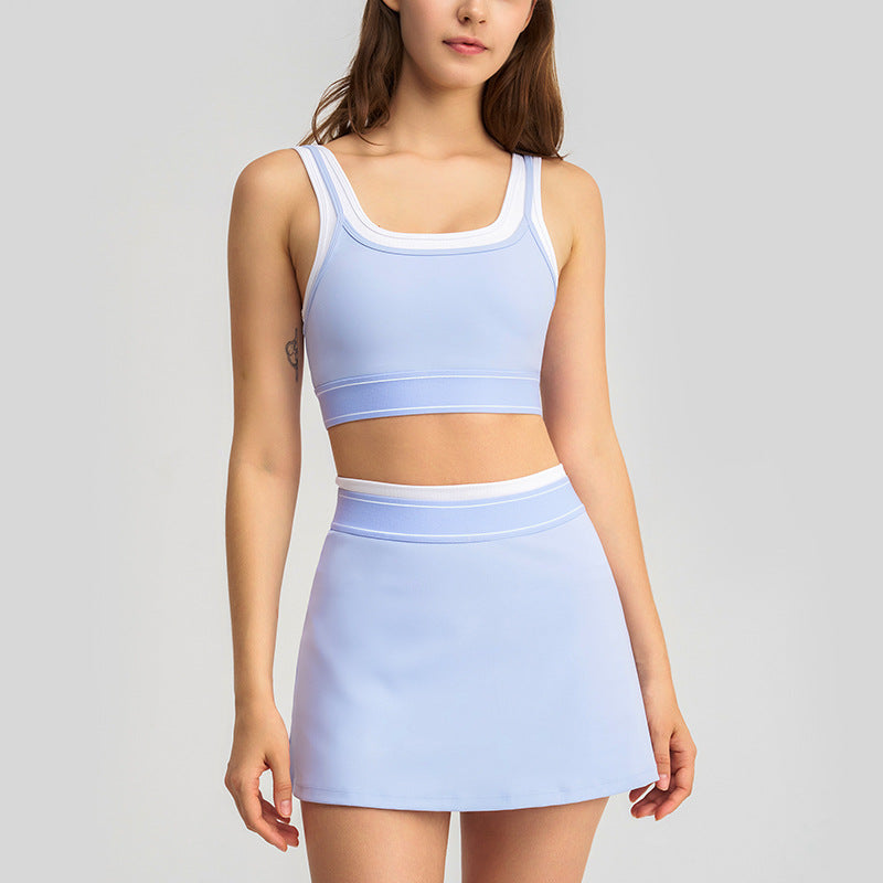 New Sports Bra with Tennis Skirt Yoga Outfit Set