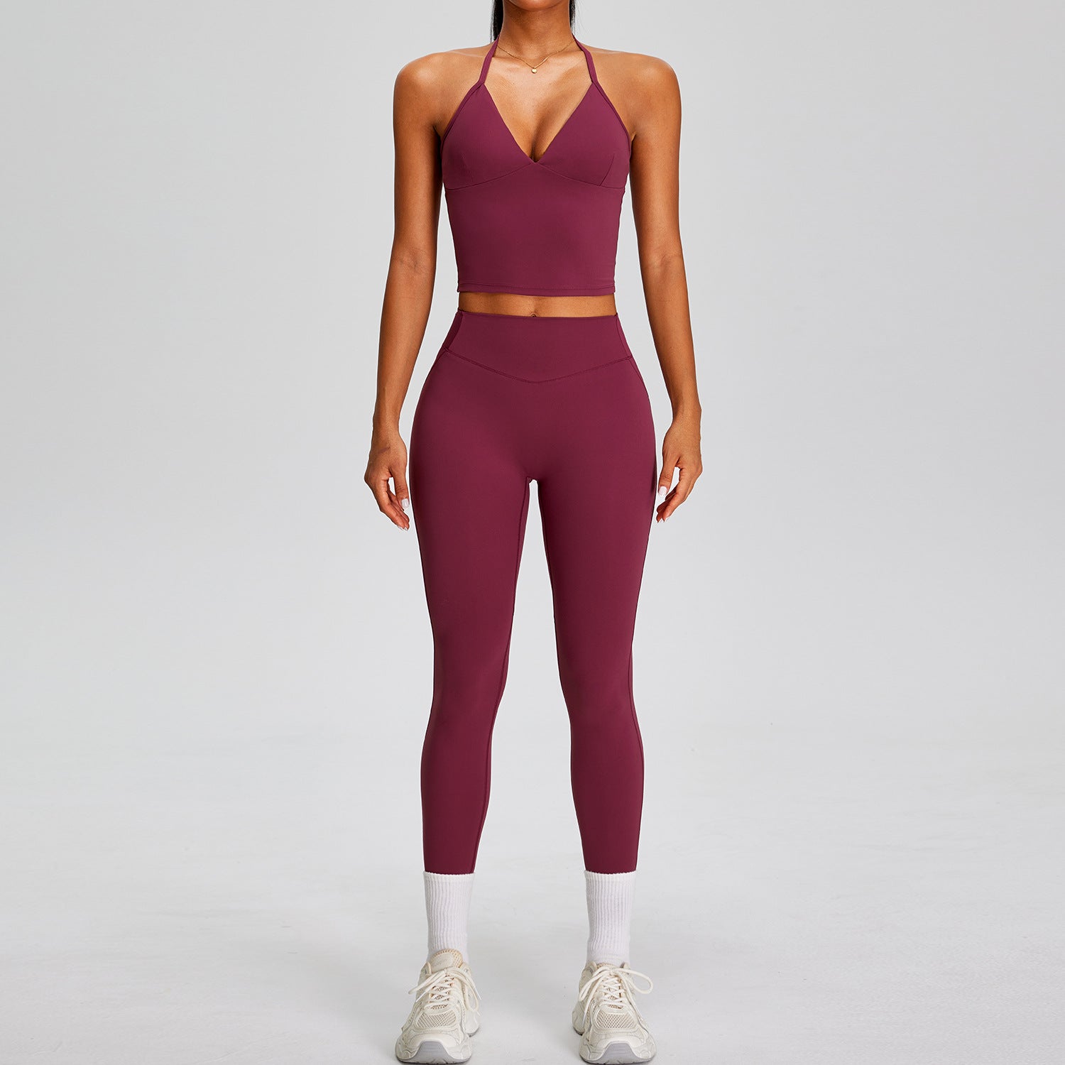 Fashionable back sports shockproof fitness outfit casual yoga sports set