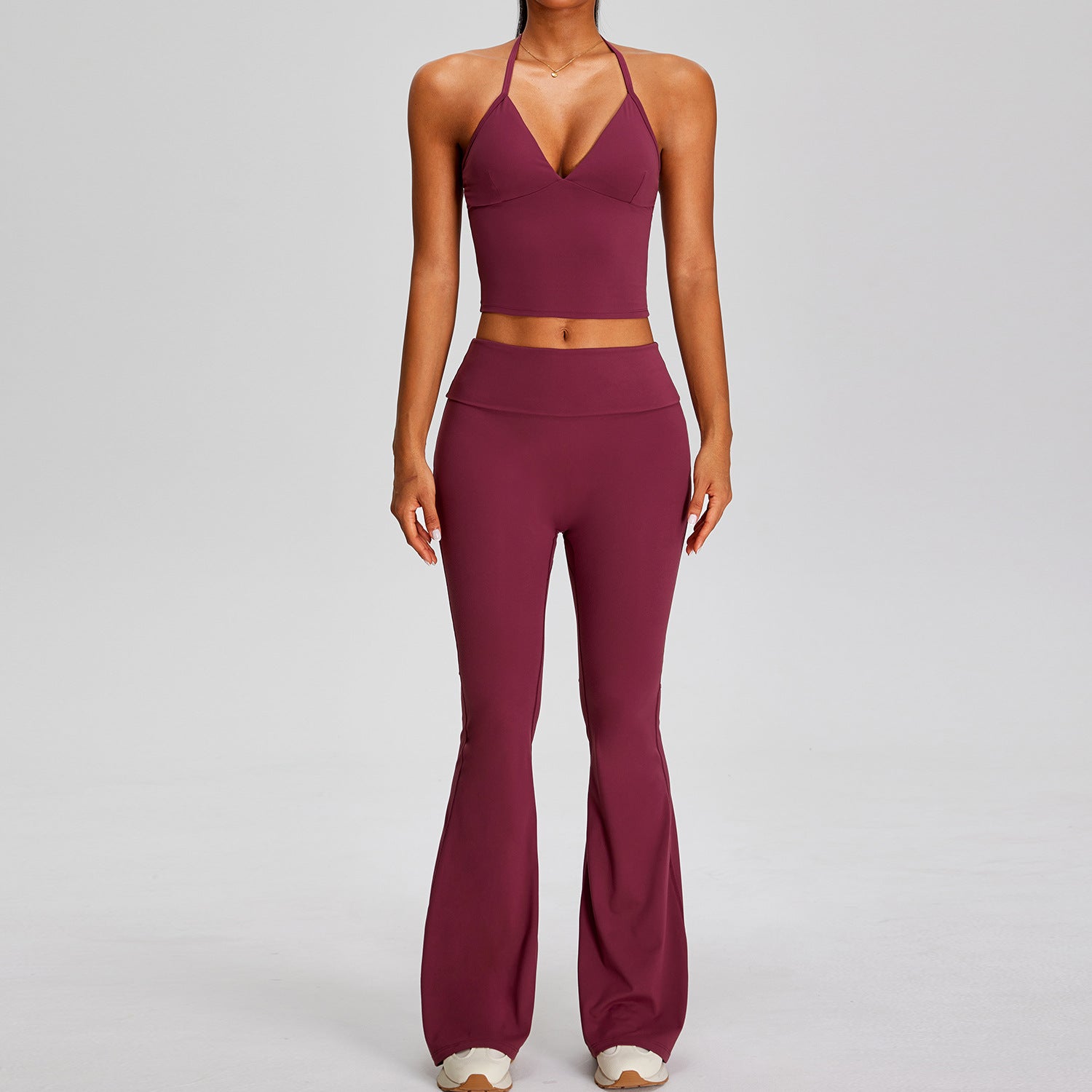 Fashion quick-dry tight solid color fitness clothing casual sports slim-fit sports suit