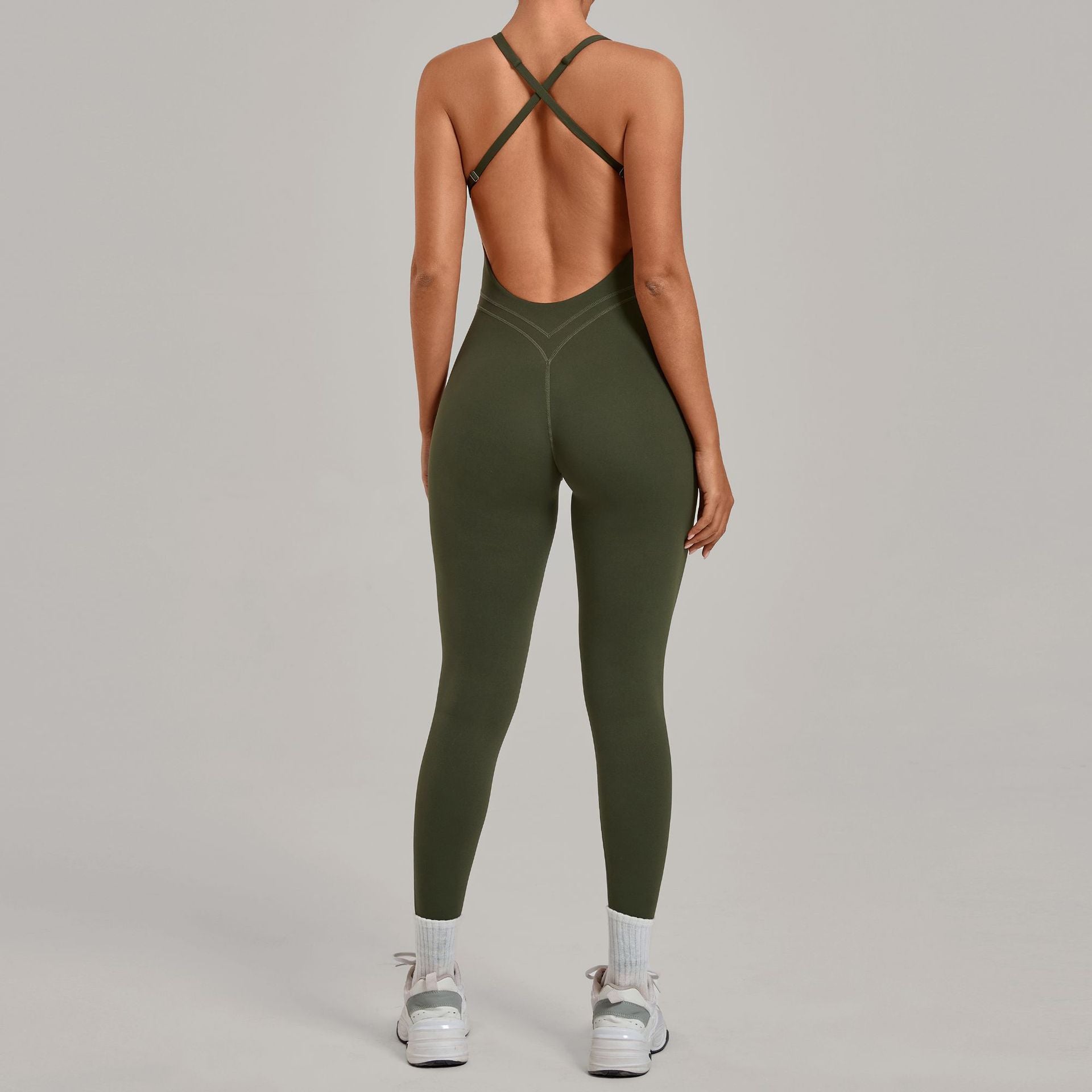 Women's Cross-Back Design Butt-Lifting Yoga Jumpsuit