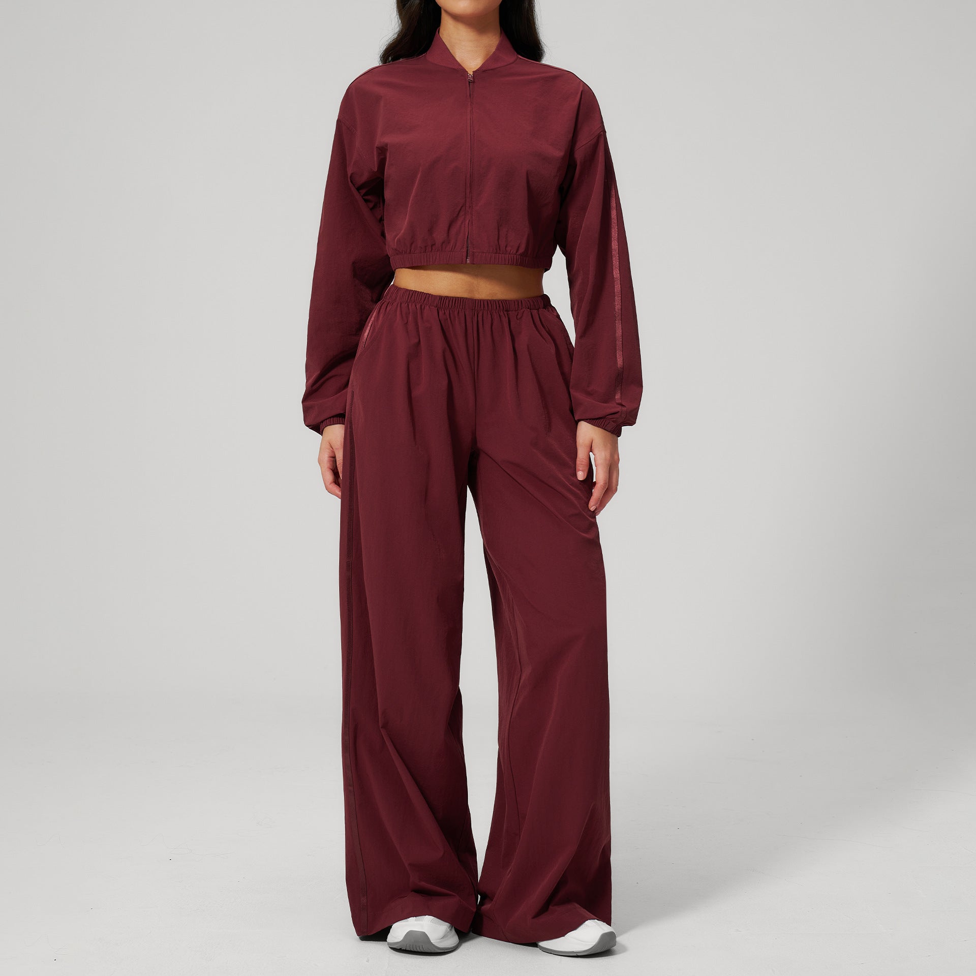 New Women's Sun-Protective Cropped Top with Quick-Drying Long Pants Set