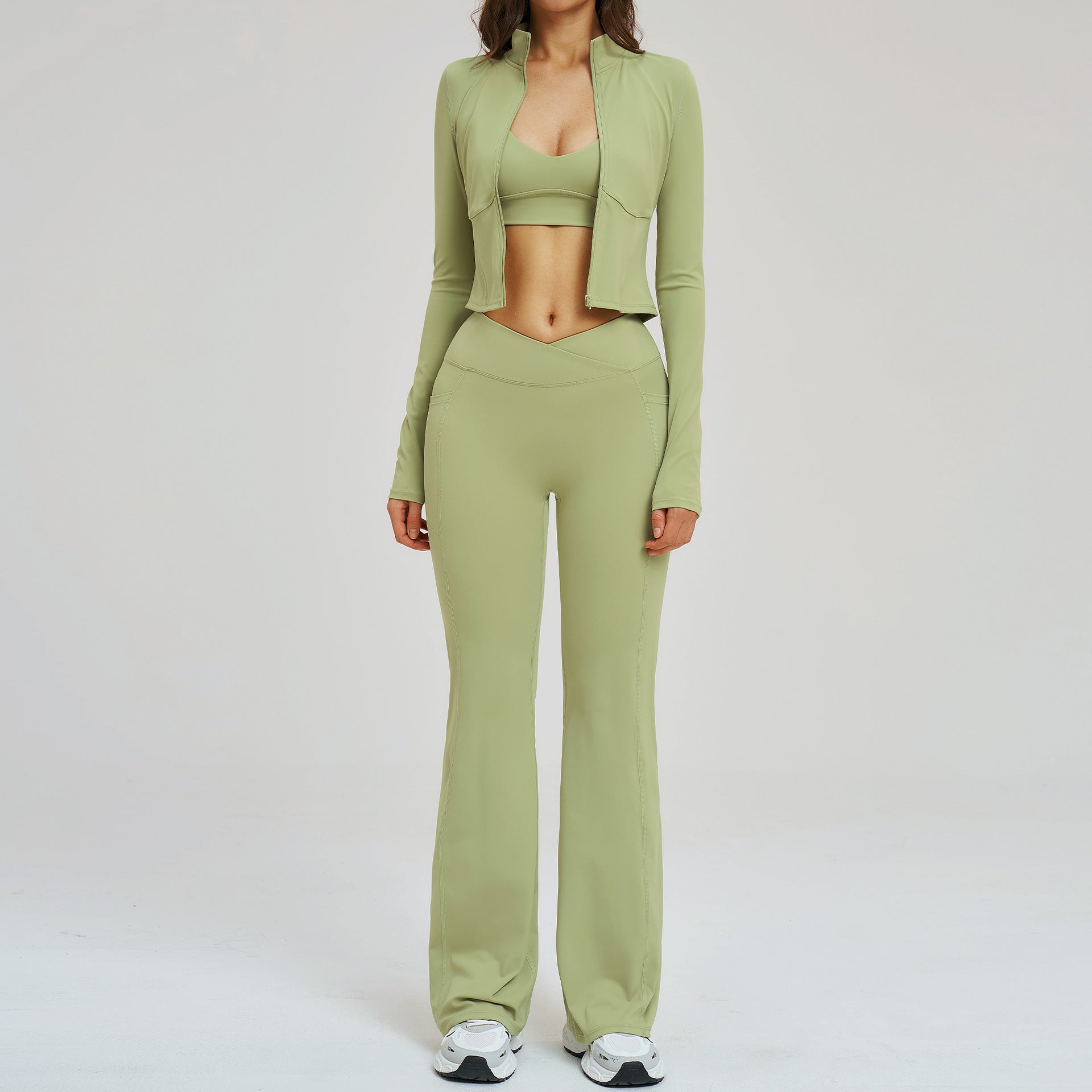 Wholesale soft farbic 3-pieces sports bras set fitness for women