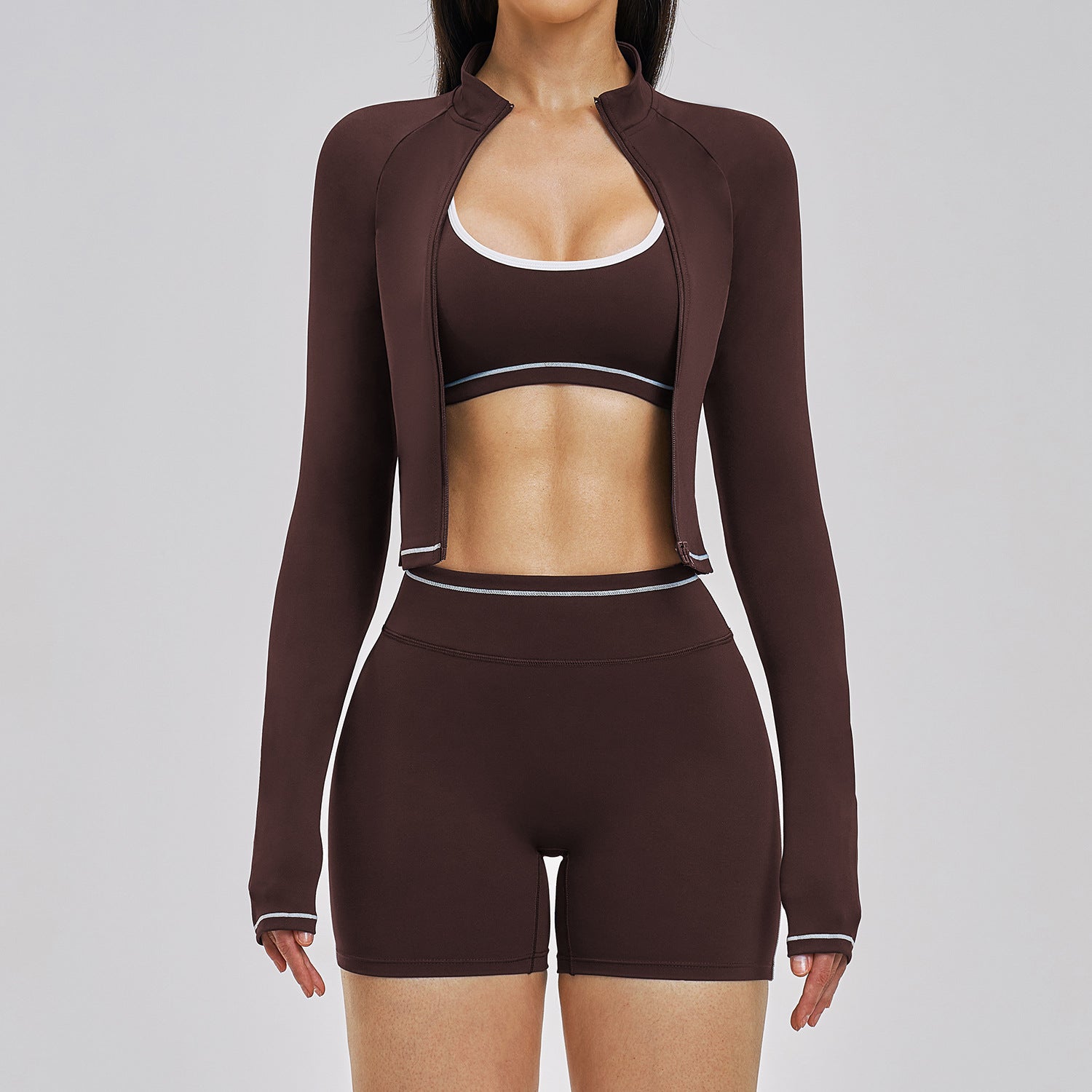 Women's Casual Fitness Set 3-Piece Outdoor Running Sports Outfit