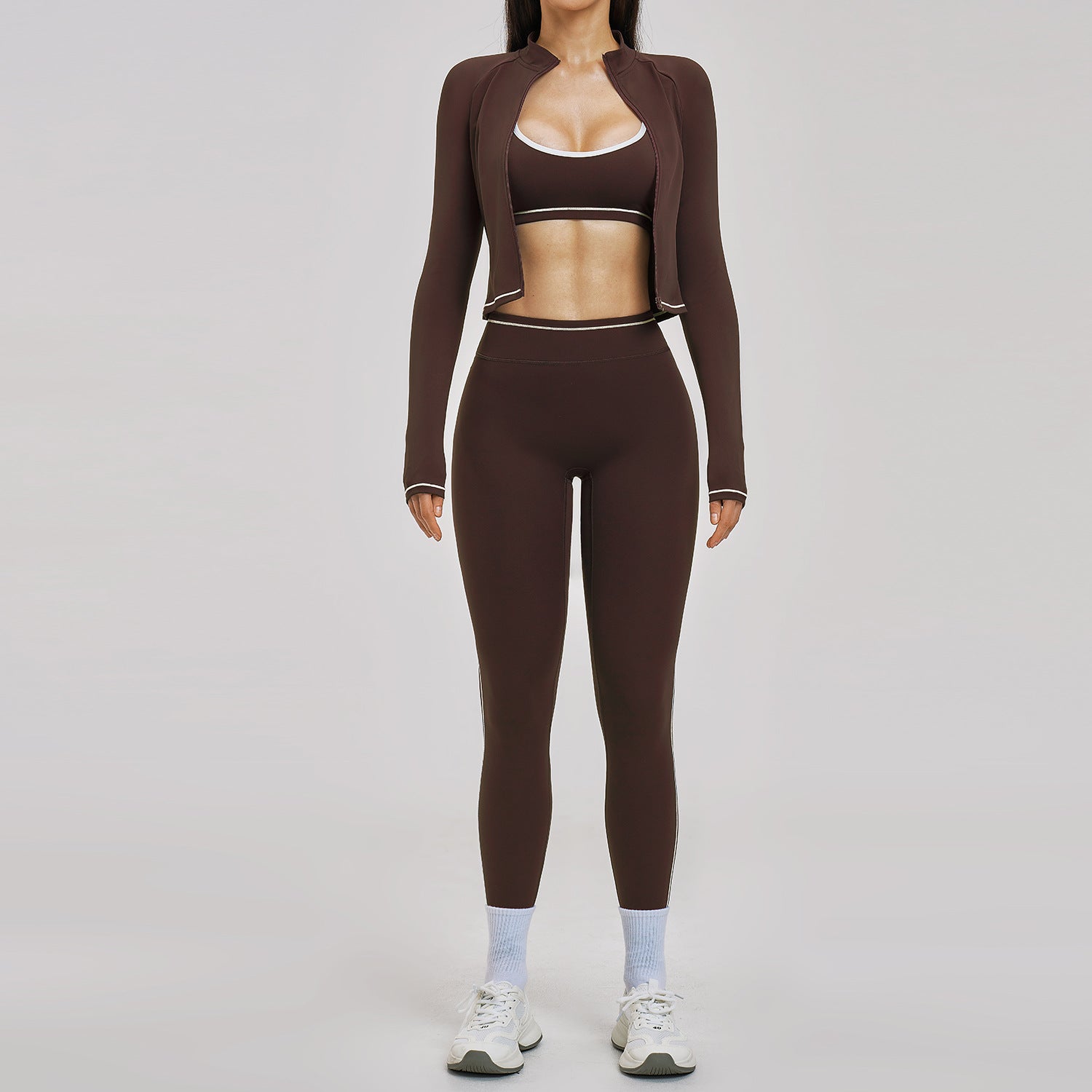 Women's casual sports bras 3-pieces set fitness yoga suit
