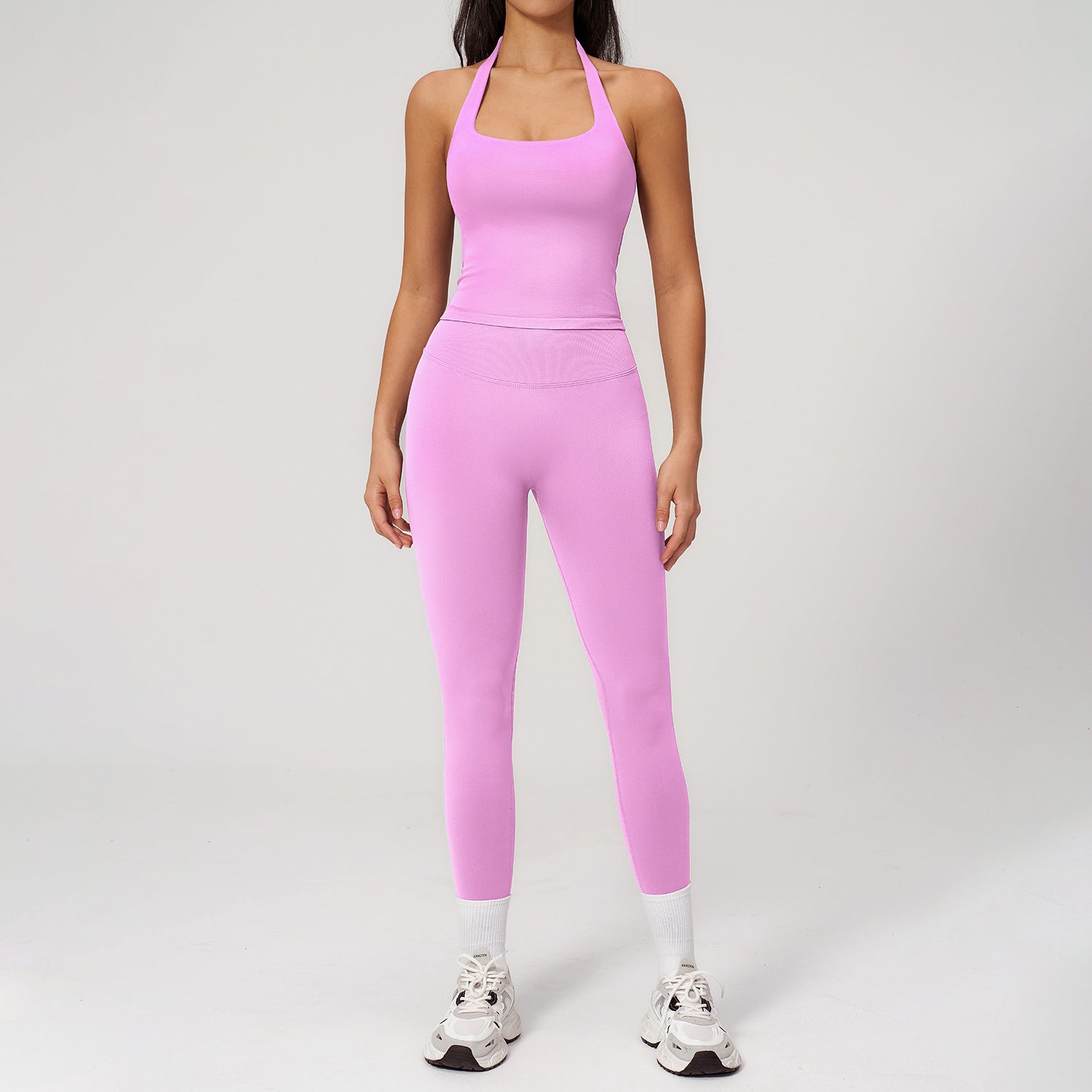 High-Elasticity Quick-Drying Sports Vest with Leggings Set