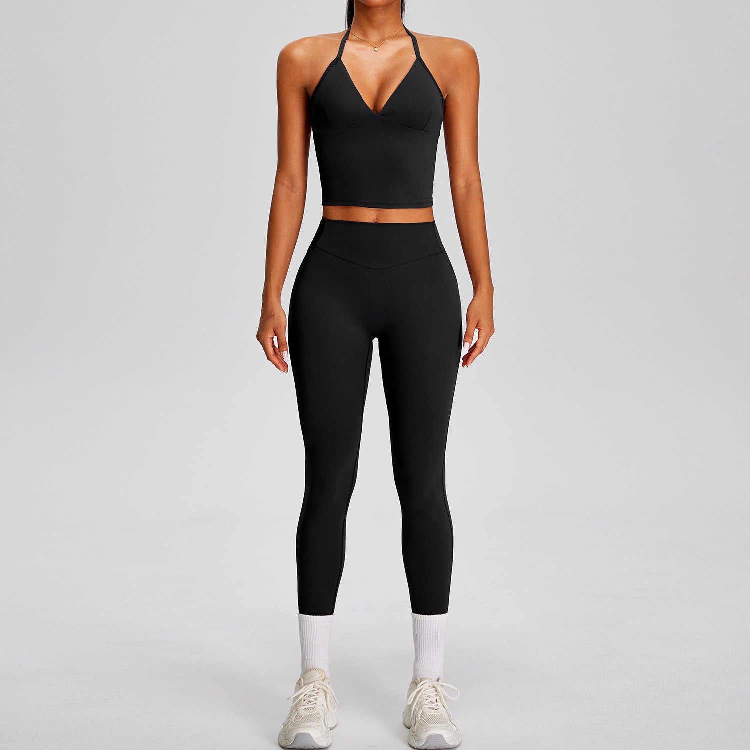 Fashionable back sports shockproof fitness outfit casual yoga sports set
