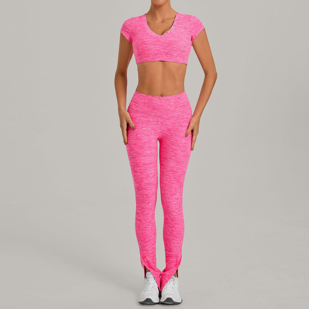 Women's Short-Sleeve with Long-Pant Yoga Two-Piece Set