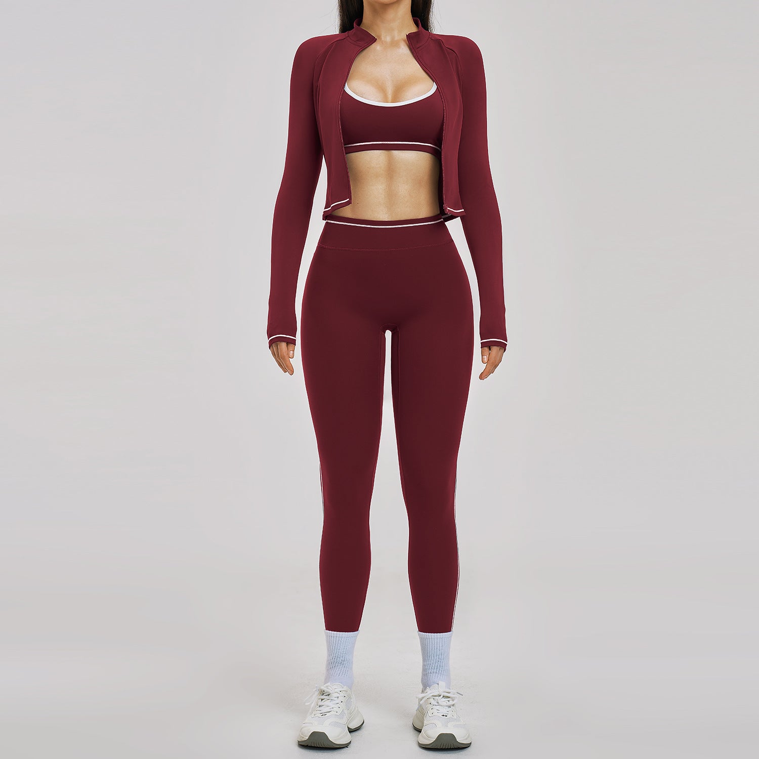 Women's casual sports bras 3-pieces set fitness yoga suit