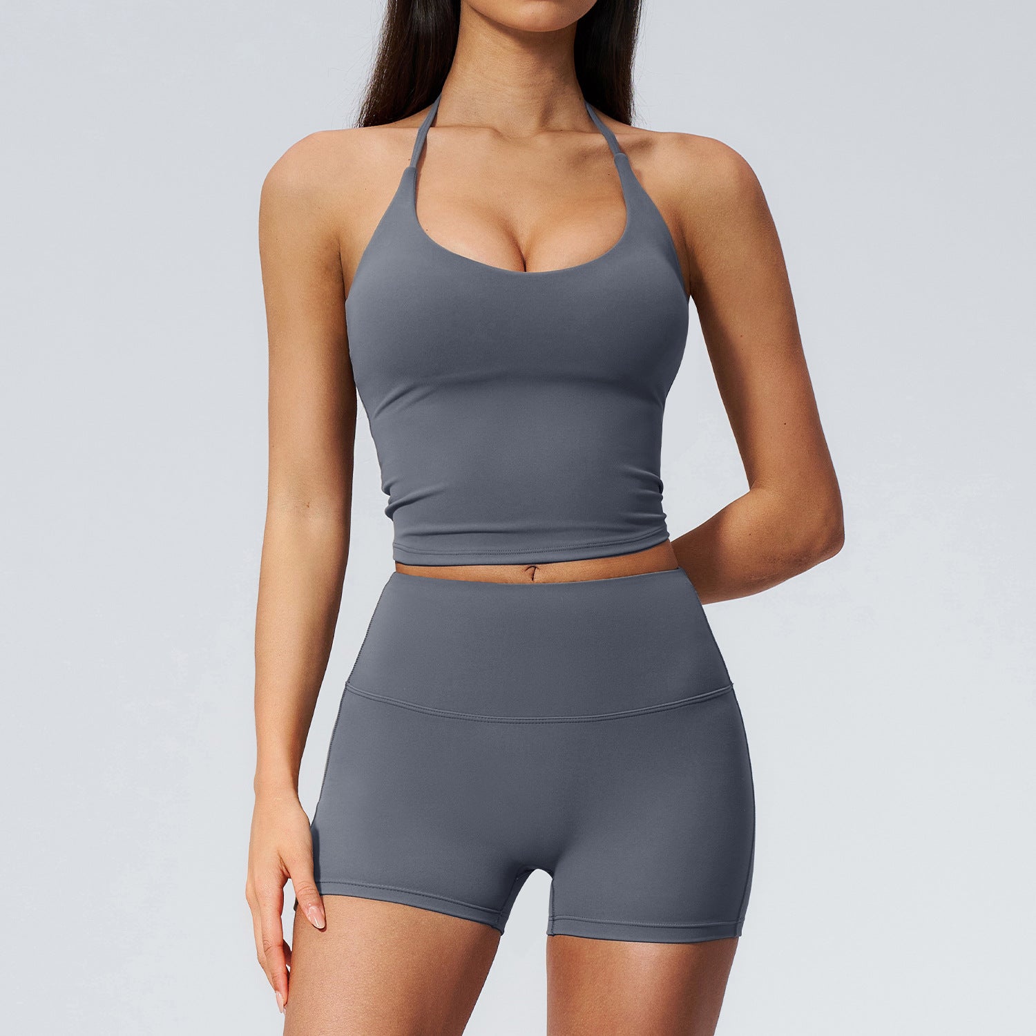 Women's new style bras with quick-drying shorts Contrast Panel Yoga Set