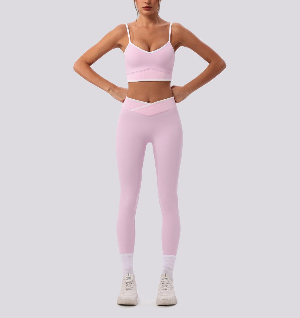 Women's Breathable Bras with Butt-Lifting leggings Yoga Two-Piece Set