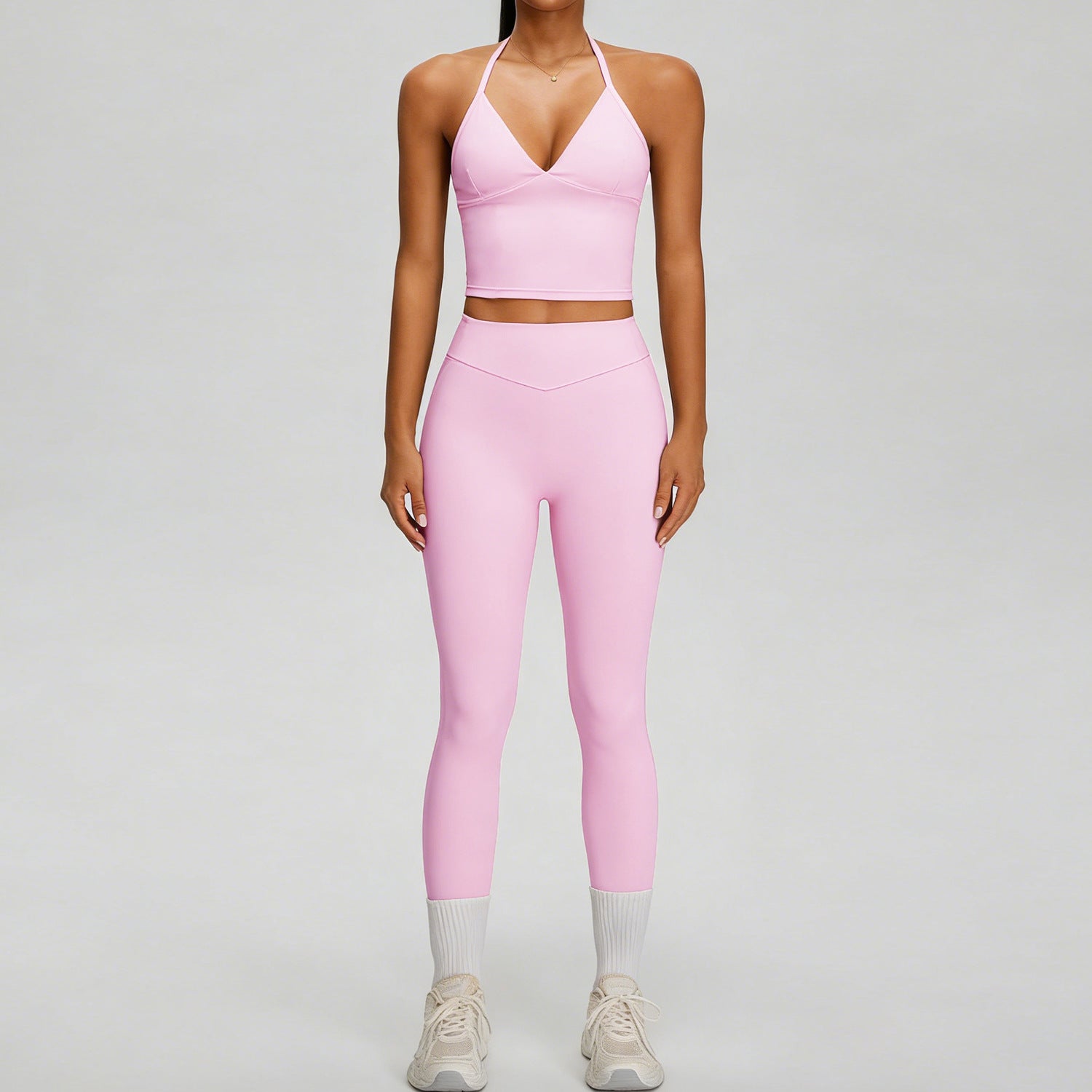 Fashionable back sports shockproof fitness outfit casual yoga sports set