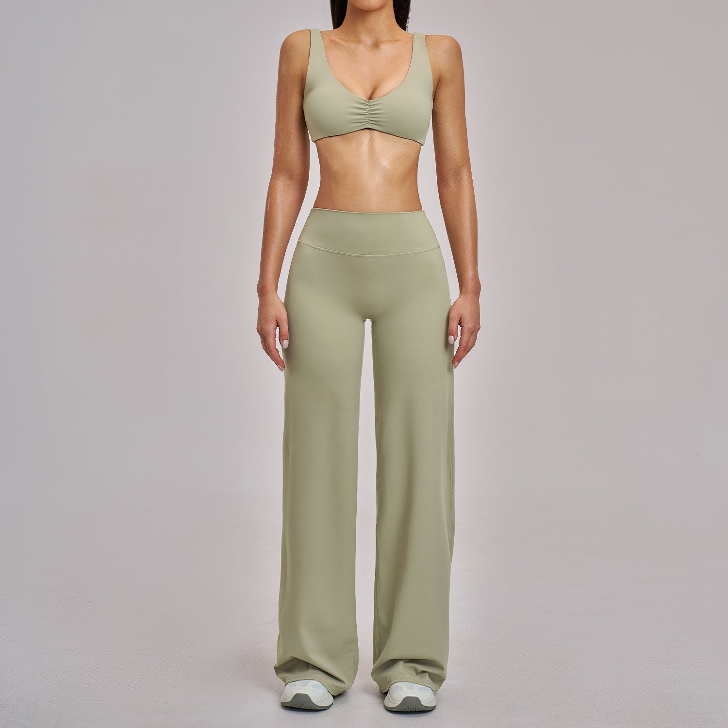 Athletic Wide-Leg Fitness Set Outdoor Casual Sportswear