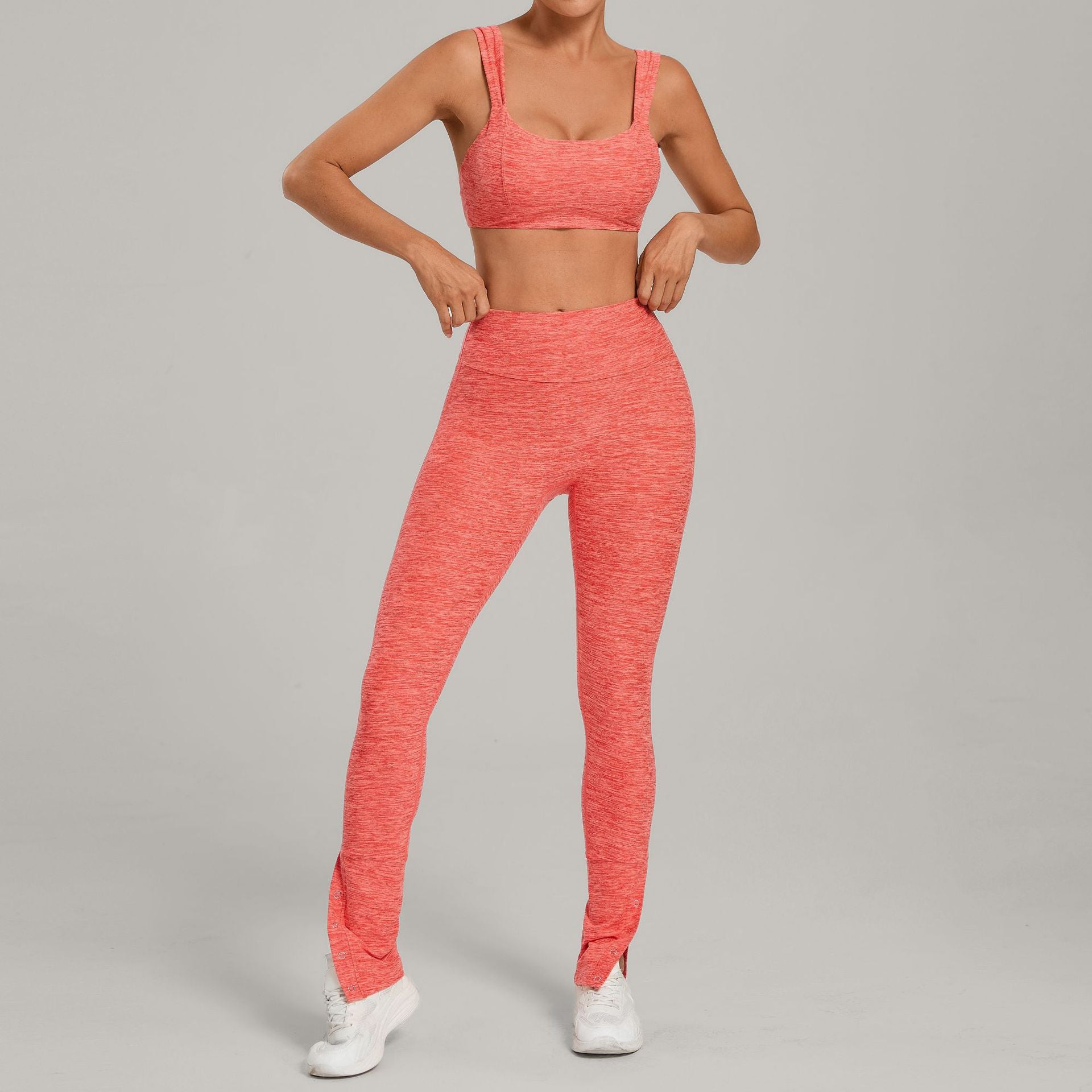 Adjustable-Strap Sports Fitness Set Casual Two-Piece Athletic Outfit
