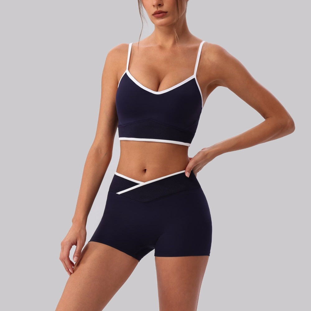 Women's Breathable Bras with Butt-Lifting Shorts Yoga Two-Piece Set