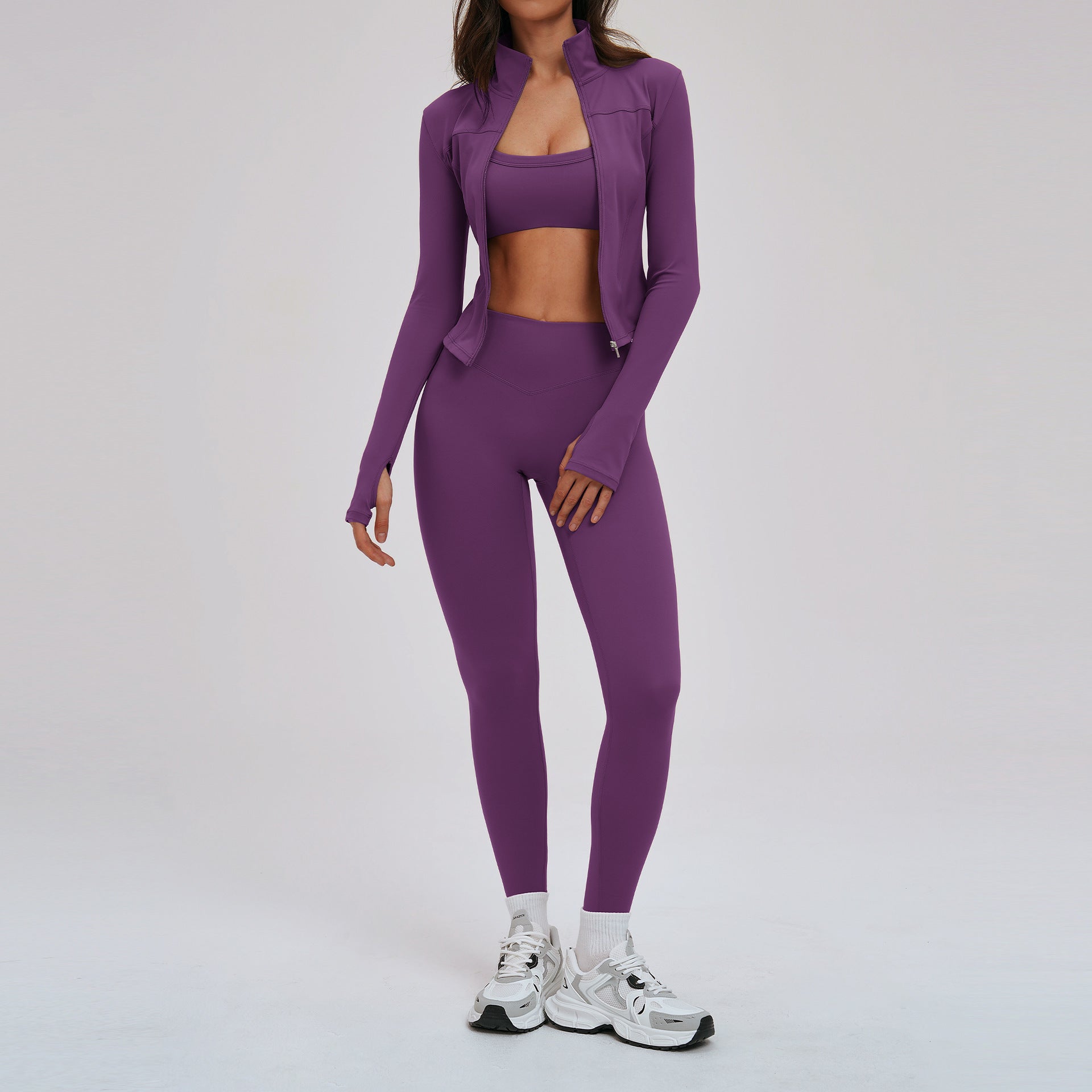 Women's wholesale Breathable sports bra 3 pieces yoga set