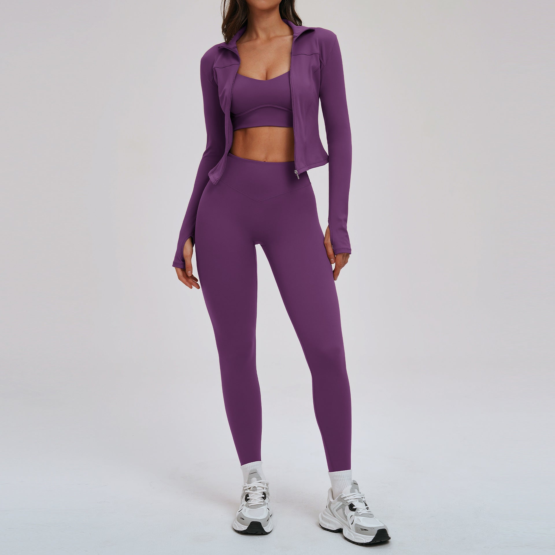 Women's wholesale Breathable sports bra 3 pieces yoga set