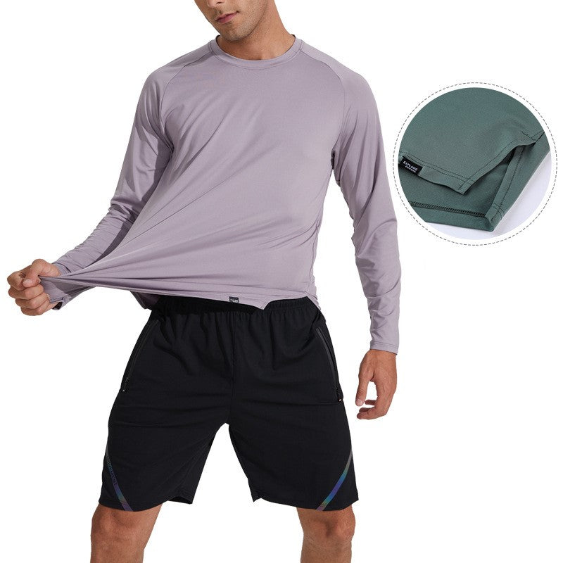 Men's Sports Long-Sleeved Autumn Thin Tops Outdoor Running Quick-Drying