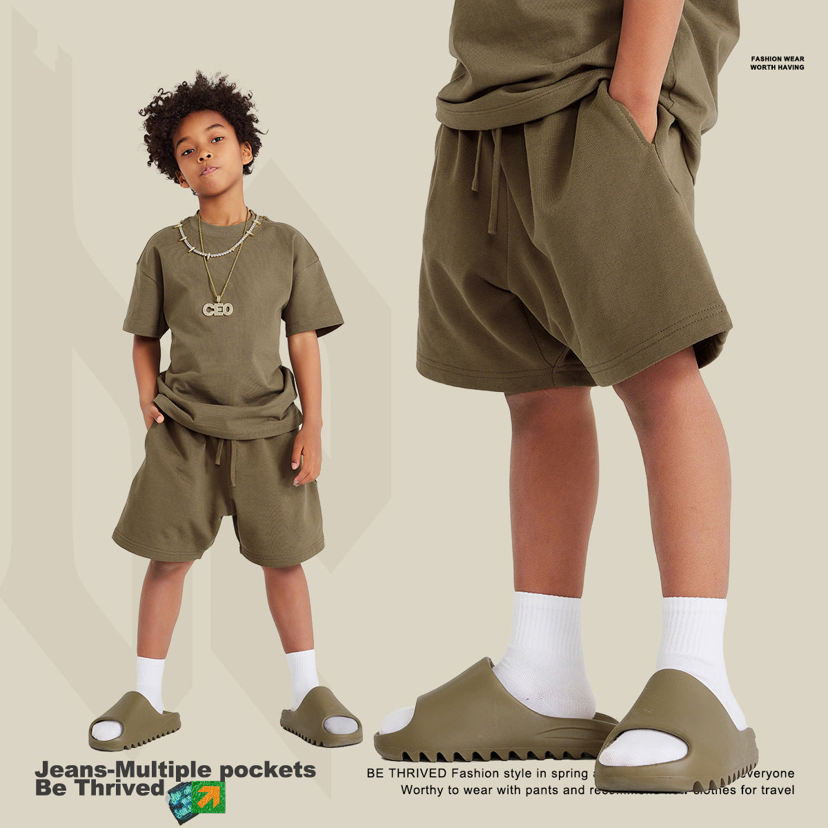 Children's Heavy Earth Color Shorts