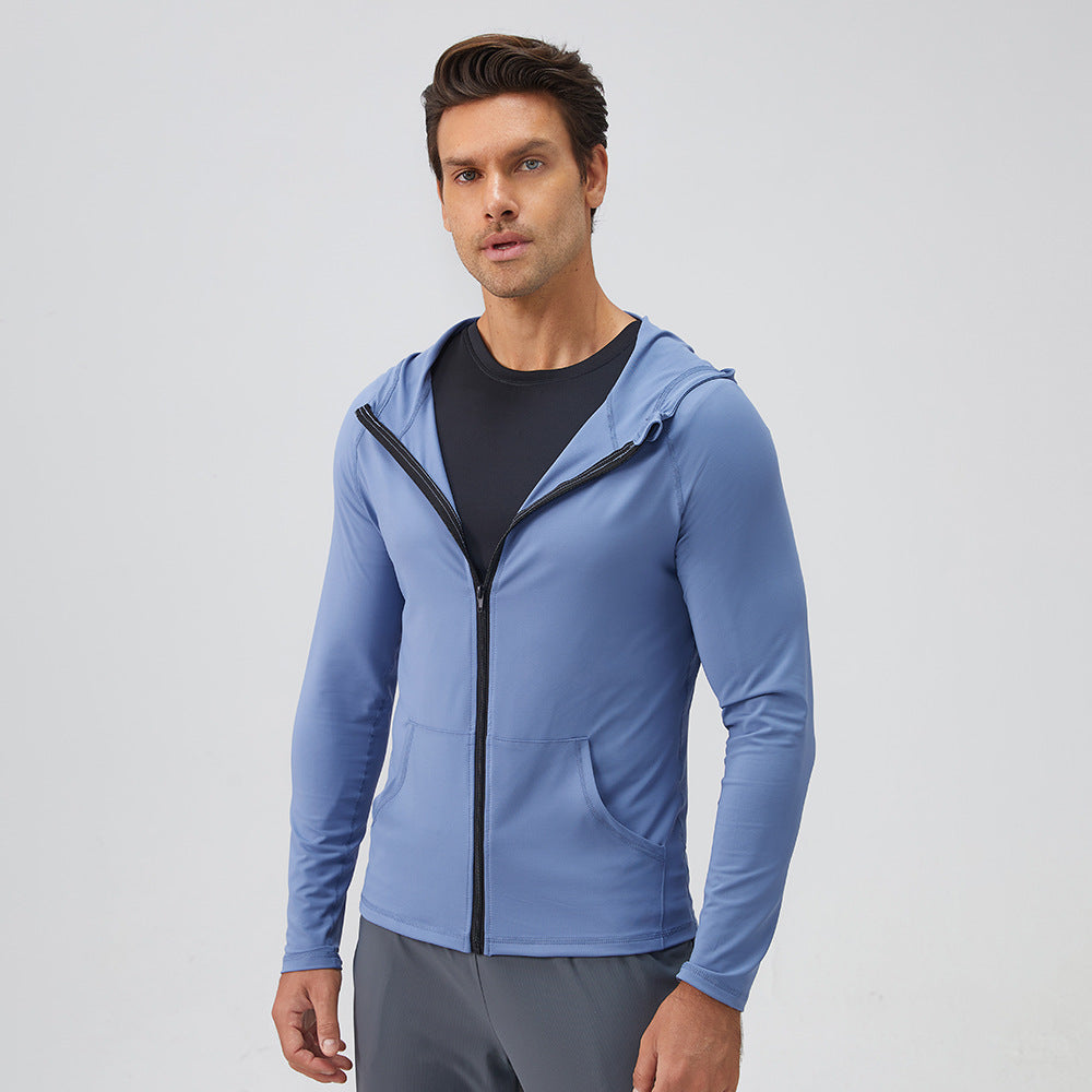 Men's Stand Collar Fitness Wear Long Sleeve Quick-Drying Running Fitness Training Jacket