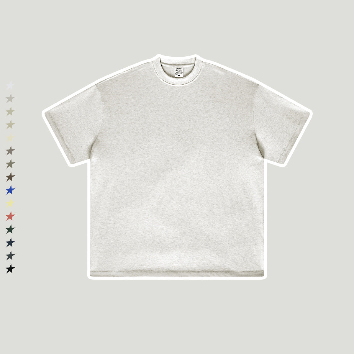 Men's Wear Spring and Summer Trendy  Solid Color Short Sleeve Loose Small Neck T-Shirt