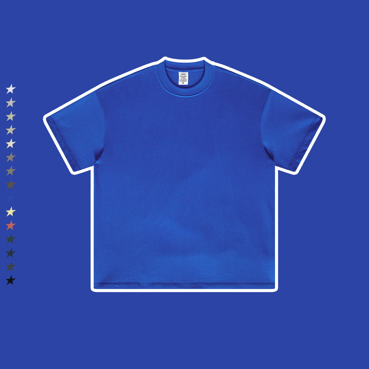 Men's Wear Spring and Summer Trendy  Solid Color Short Sleeve Loose Small Neck T-Shirt
