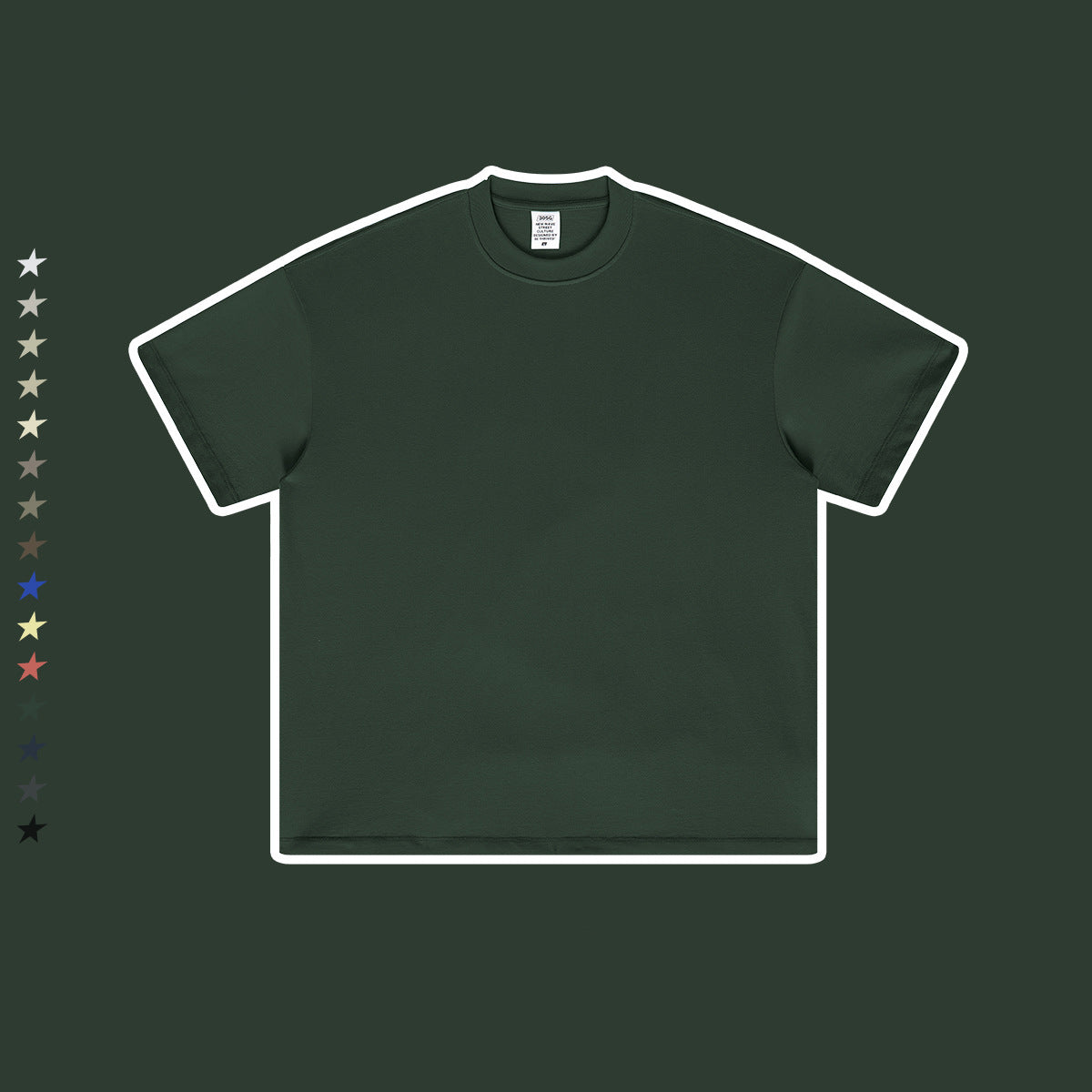 Men's Wear Spring and Summer Trendy  Solid Color Short Sleeve Loose Small Neck T-Shirt