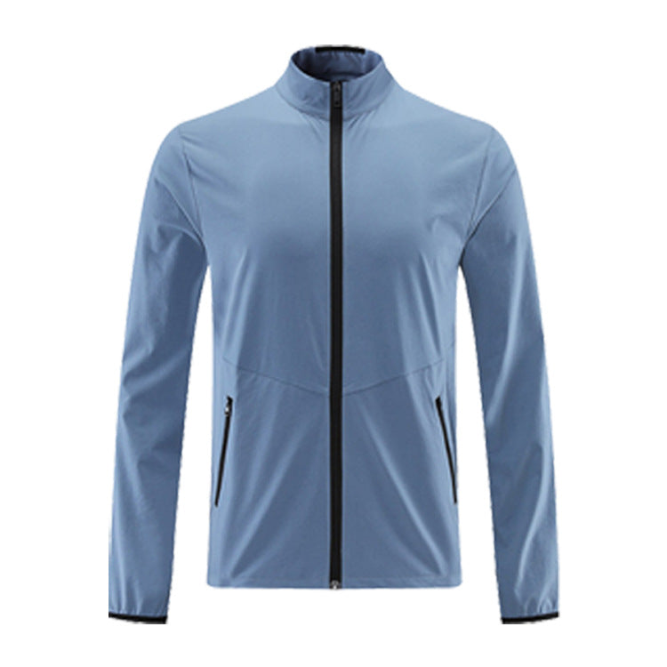 Men's Leisure Running Jacket Casual Breathable Zipper Stand Collar Quick-Drying Fitness